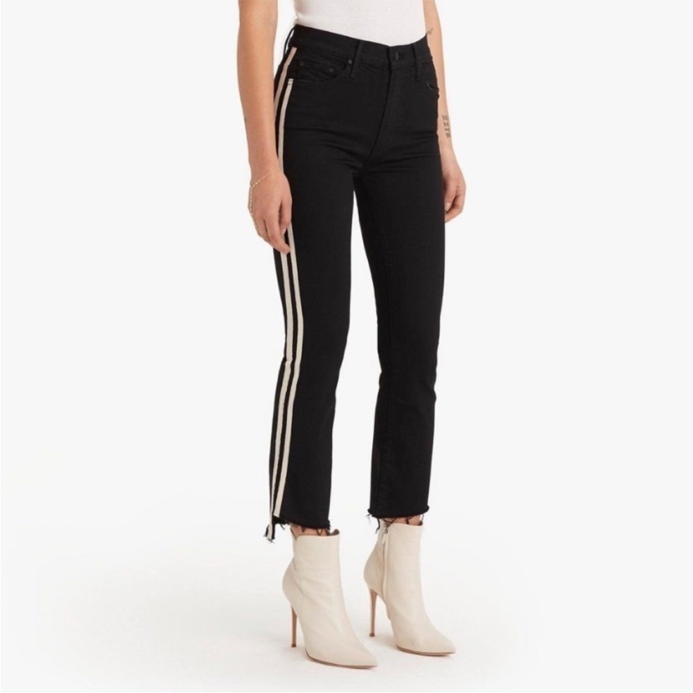 Mother women’s jeans size 26 straight leg black the insider crop in guilty racer